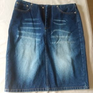 Knee Length Denim Skirt